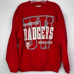 Vintage Galt Sand UW Wisconsin Badgers Red Crewneck Sweatshirt Size Large